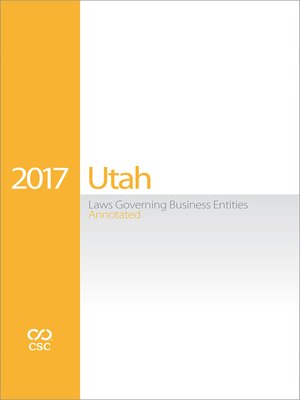 cover image of CSC&#174; Utah Laws Governing Business Entities